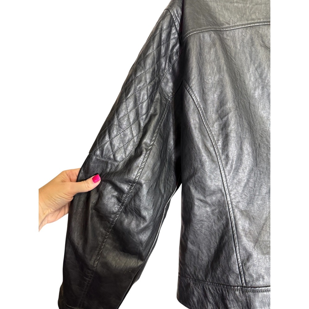 Sabrina Lauren Jacket Size 2X Womens Black Faux Leather PERFECT CONDITION - Picture 7 of 14